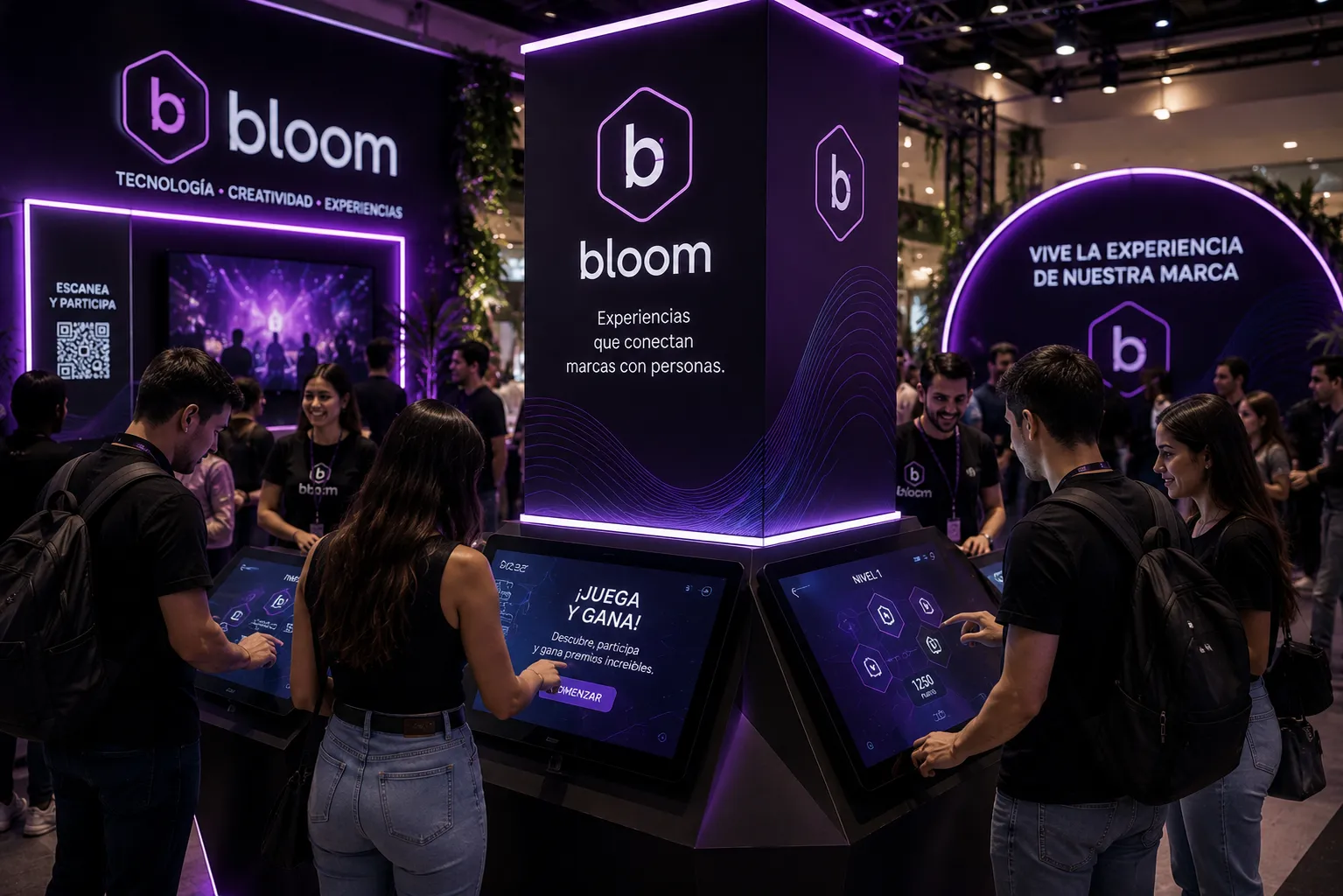 Concept visualization of an interactive brand experience tower